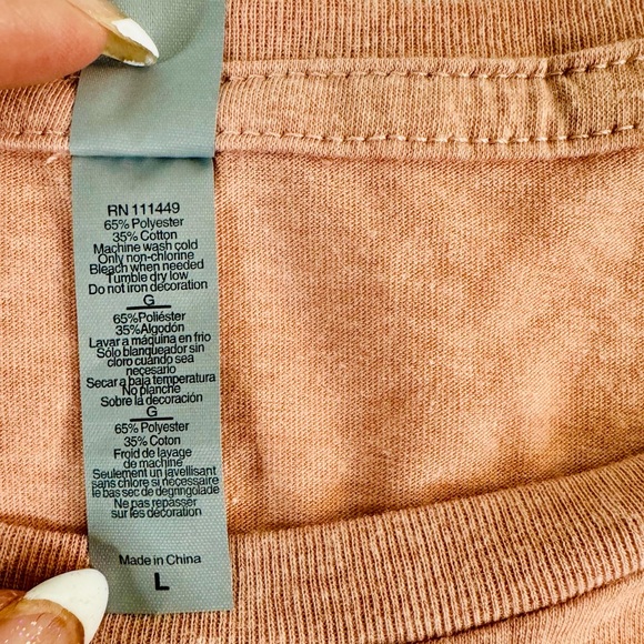 #Goals Cropped Top Heathered Mauve Graphic Tee SZ LARGE NWT - Picture 4 of 10